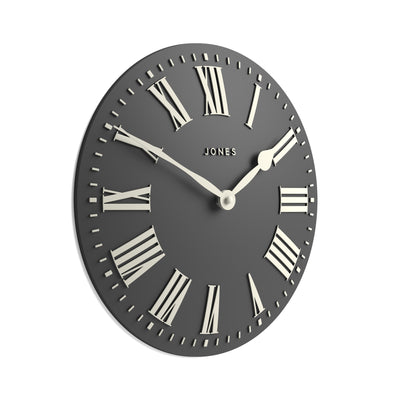 Jones Strand convex wall clock in blizzard grey 30cm
