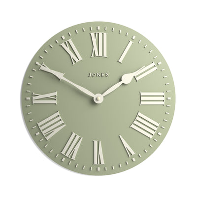 Jones Strand convex wall clock in sage green 30cm