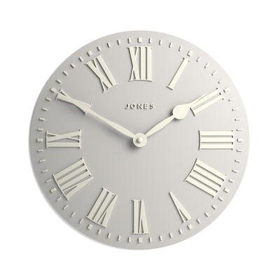 Jones Strand convex wall clock in overcoat grey 30cm