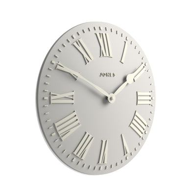 Jones Strand convex wall clock in overcoat grey 30cm