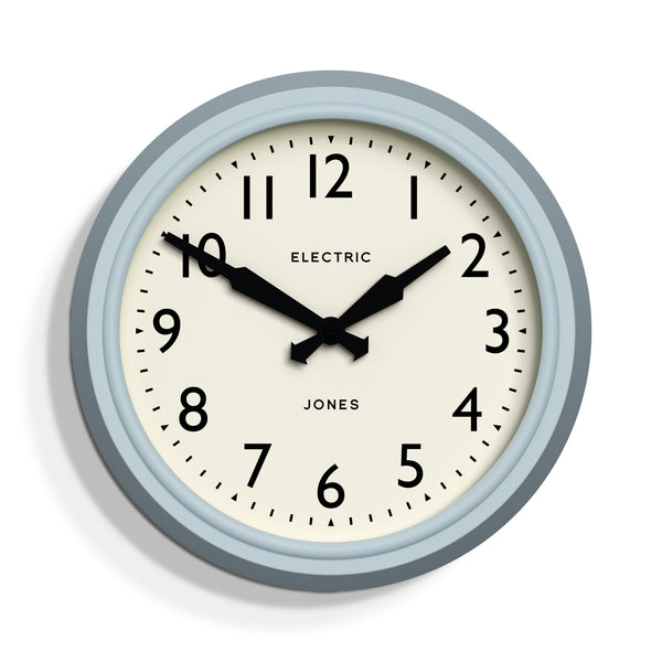 Jones Telecom wall clock in clear blue 27cm