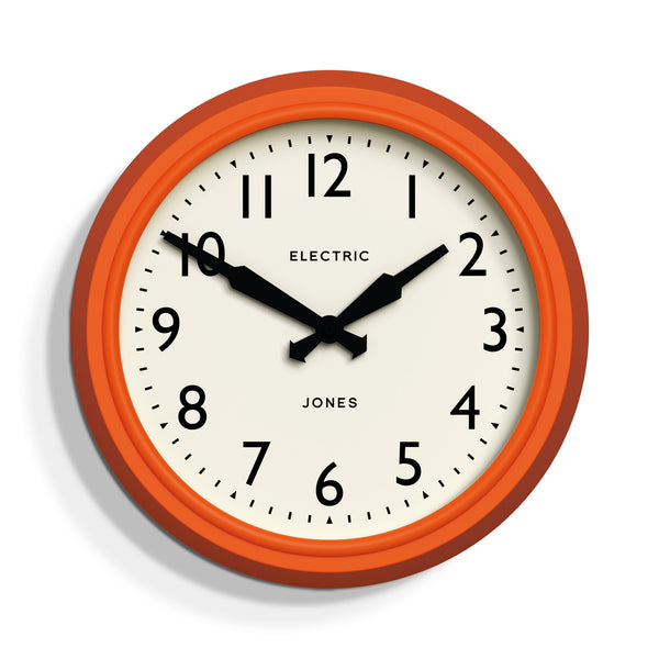 Jones Telecom wall clock in orange 27cm