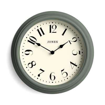 Jones Serenity wall clock in asparagus green 30cm