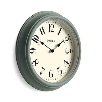 Jones Serenity wall clock in asparagus green 30cm