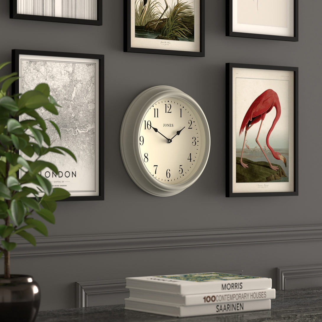 Jones Clock Design Jones Venetian wall clock in grey 30cm – Jones Clocks