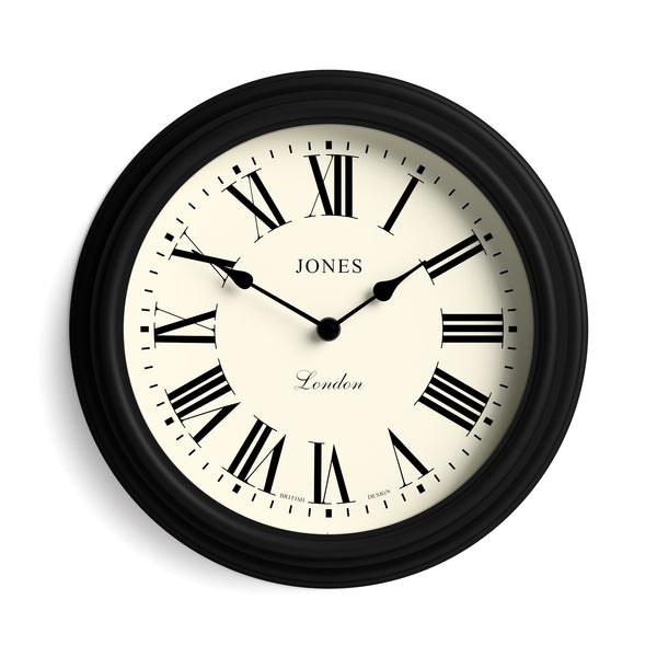 Jones Venetian wall clock in black 30cm