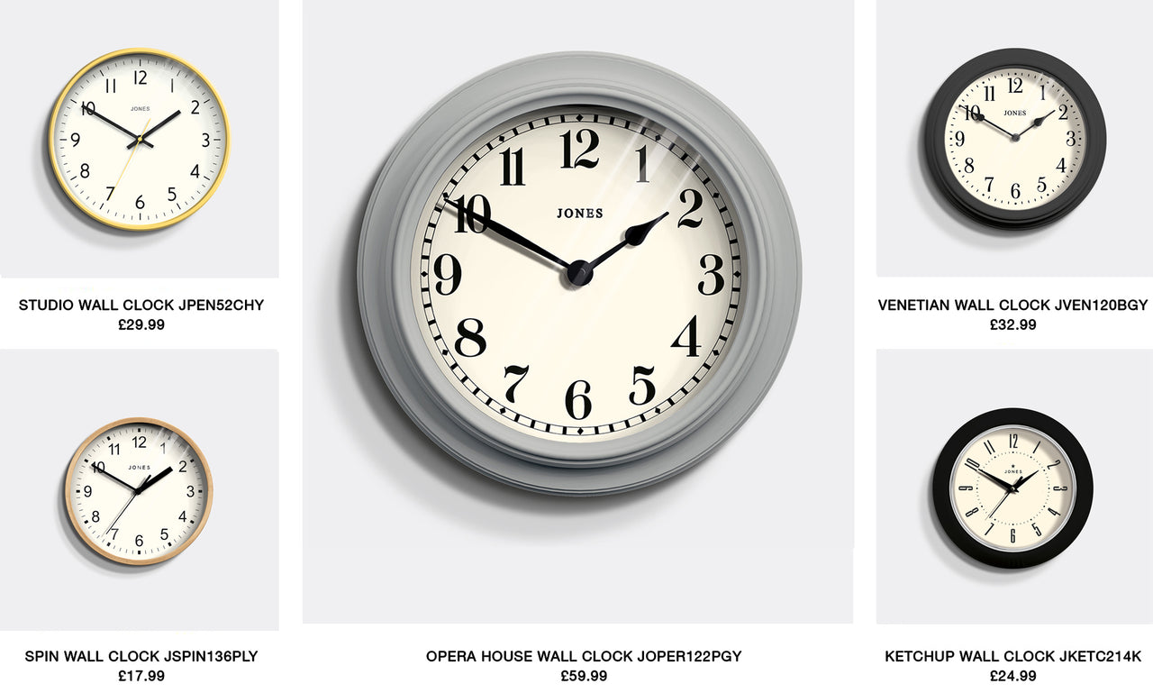 Jones Clocks Modern & Classic Wall Clocks