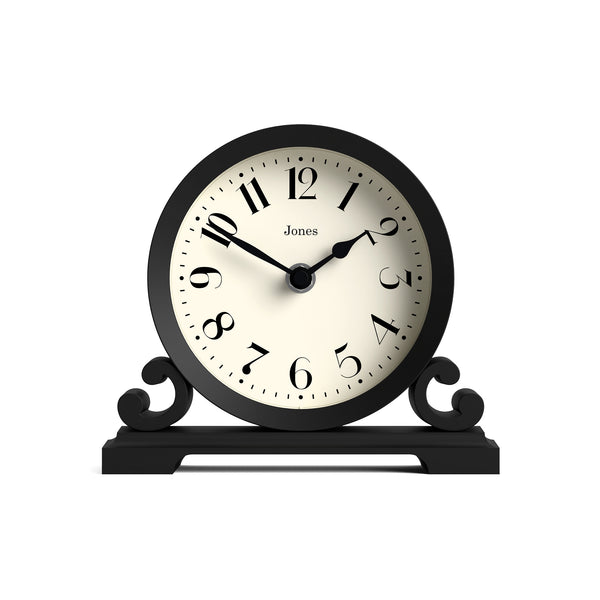 Jones Saloon mantel clock in black