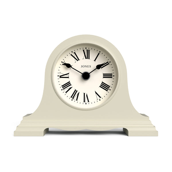 Jones Speakeasy mantel clock in linen white