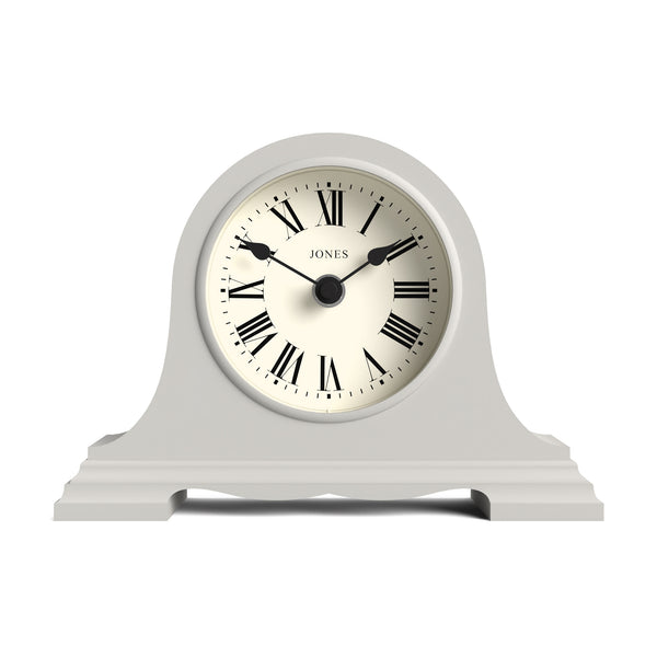 Jones Speakeasy mantel clock in overcoat grey