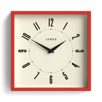 Jones Box wall clock in red 25cm