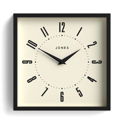 Jones Box wall clock in black 25cm