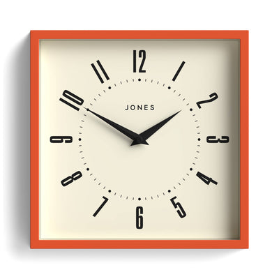 Jones Box wall clock in orange 25cm