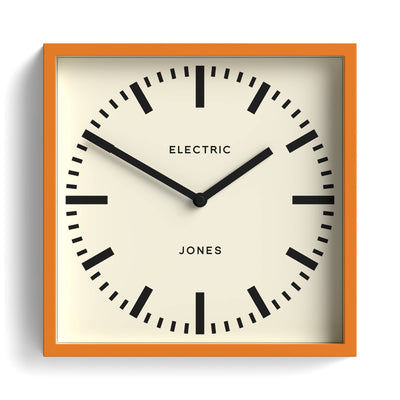 Jones Box wall clock in orange 25cm