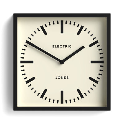 Jones Box wall clock in black 25cm