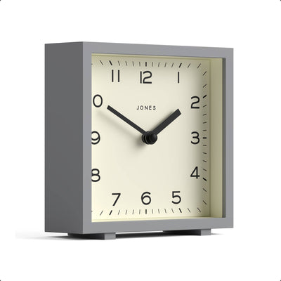Jones Disco mantel clock in grey