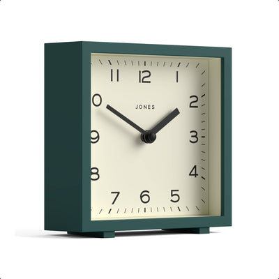 Jones Disco mantel clock in eden green