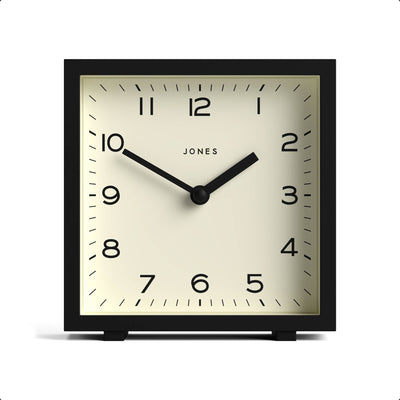 Jones Disco mantel clock in black
