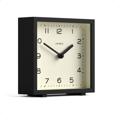 Jones Disco mantel clock in black