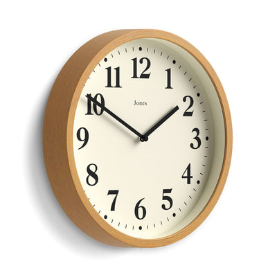 Jones Lodge wall clock in medium faux wood 25cm