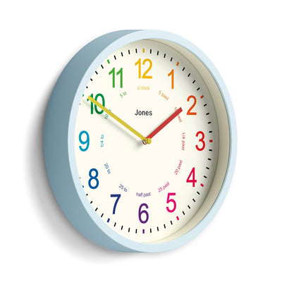 Jones Kids wall clock in pale blue 25cm