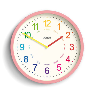 Jones Kids wall clock in pink 25cm