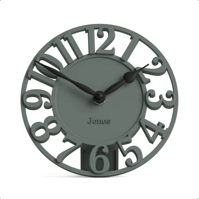 Jones Ealing mantel clock in asparagus green