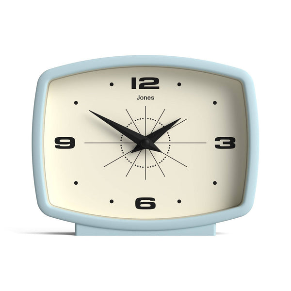 Jones Film mantel clock in clear blue