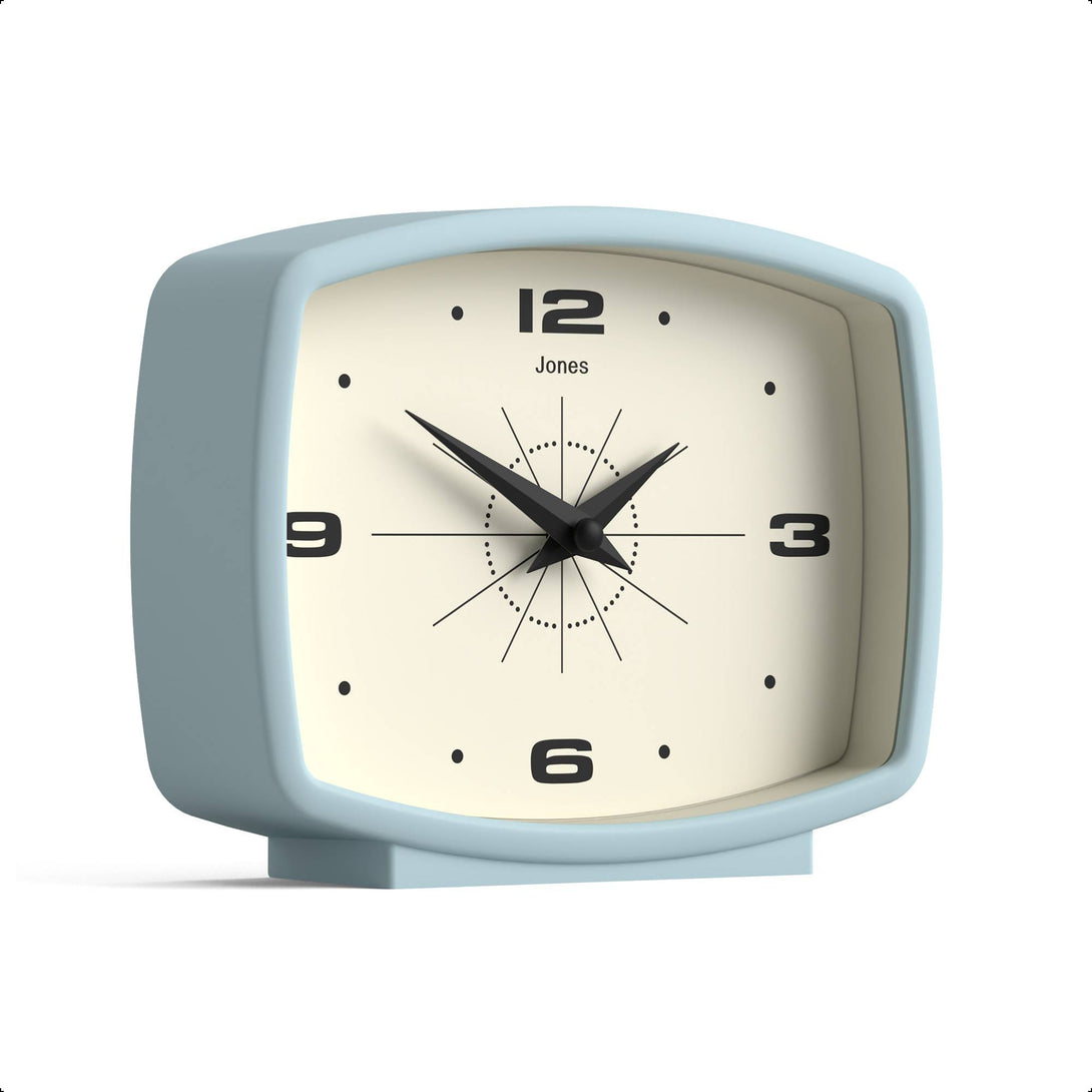 Jones Film mantel clock in pale blue – Jones Clocks