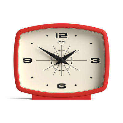 Jones Film mantel clock in engine red