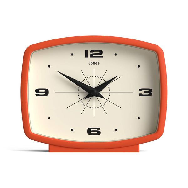 Jones Film mantel clock in pumpkin orange