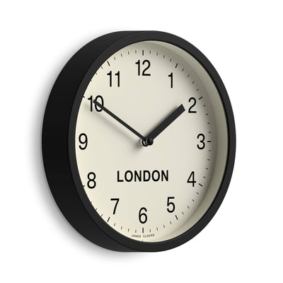 Jones Time Zone London wall clock in black 20cm
