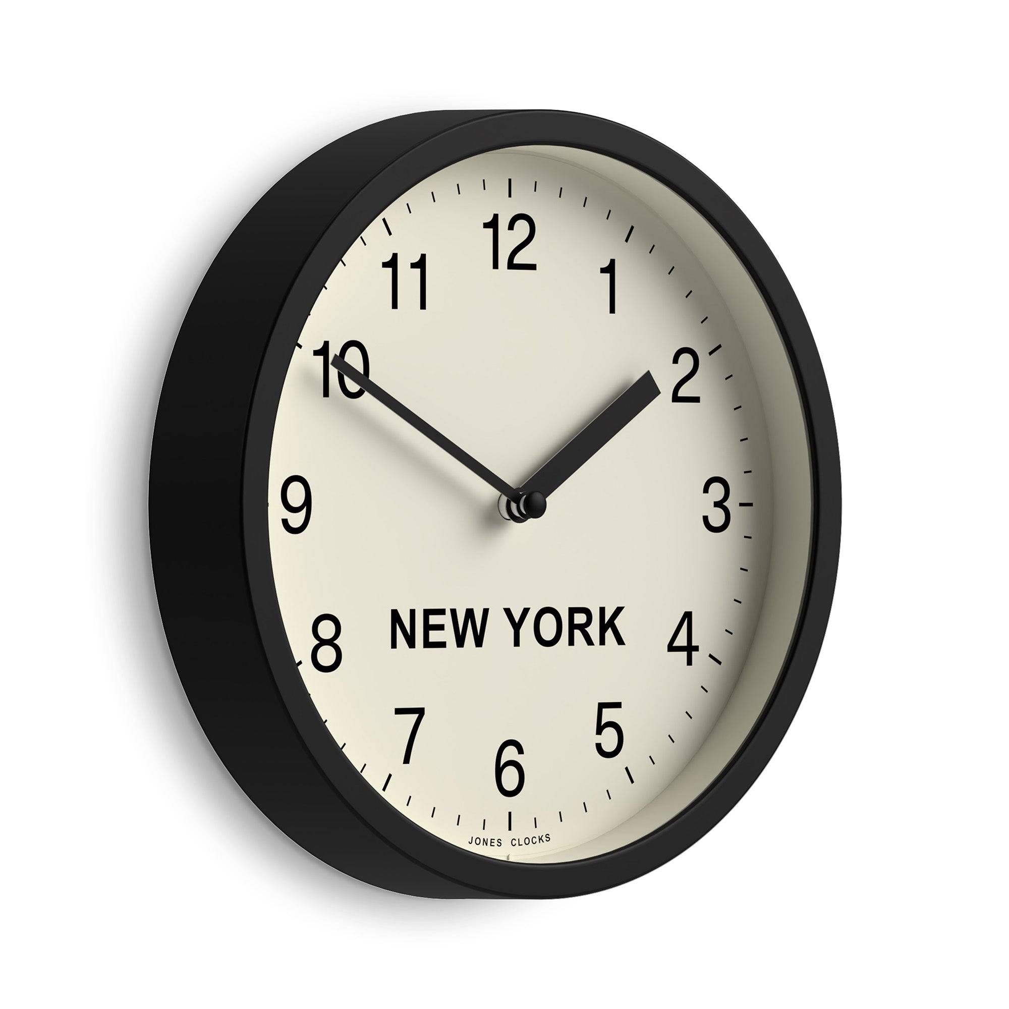 スペシャル特典 Jones Time Zone New York wall clock in black 20cm – Jones Clocks 洋書