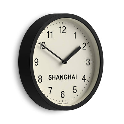 Jones Time Zone Shanghai wall clock in black 20cm