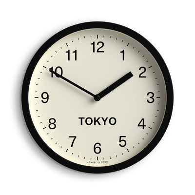 Jones Time Zone Tokyo wall clock in black 20cm