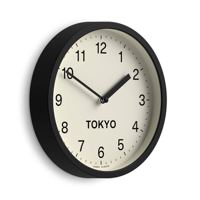 Jones Time Zone Tokyo wall clock in black 20cm