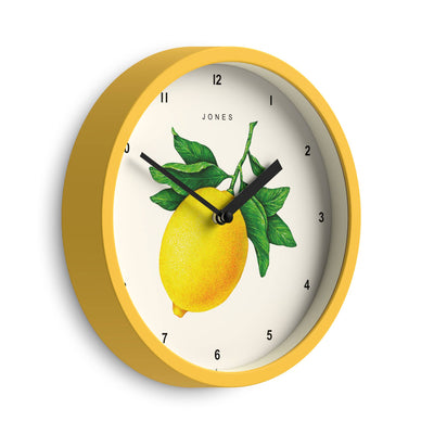 Jones Lemon wall clock in citrus yellow 20cm