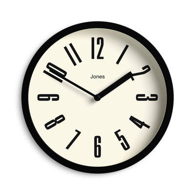 Jones Hot Tub wall clock in black 20cm
