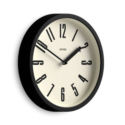 Jones Hot Tub wall clock in black 20cm