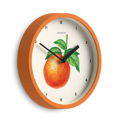 Jones Orange wall clock in fizzy orange 20cm