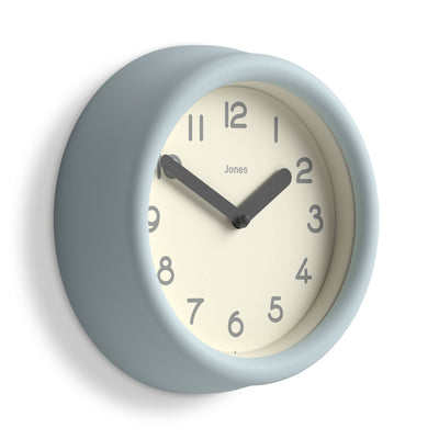 Jones Fuze wall clock in pale blue 22cm