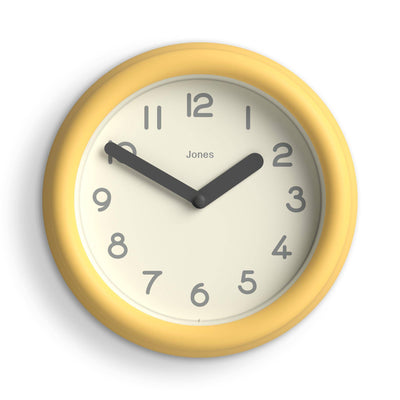Jones Fuze wall clock in yellow 22cm