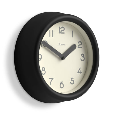 Jones Fuze wall clock in black 22cm