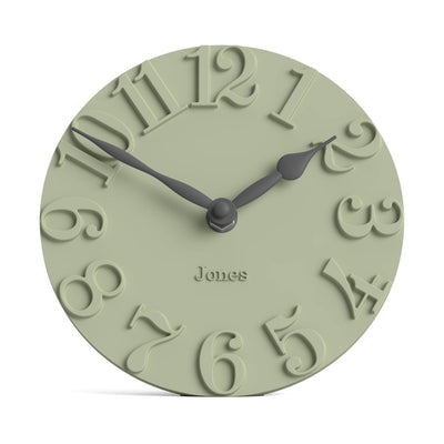 Jones Hampstead mantel clock in sage green