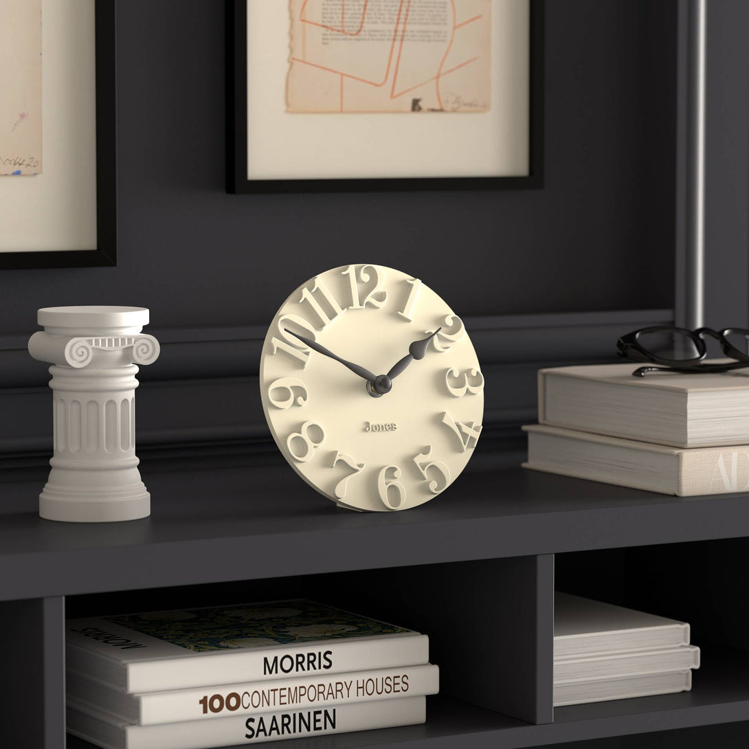Jones Hampstead mantel clock in pale cream – Jones Clocks