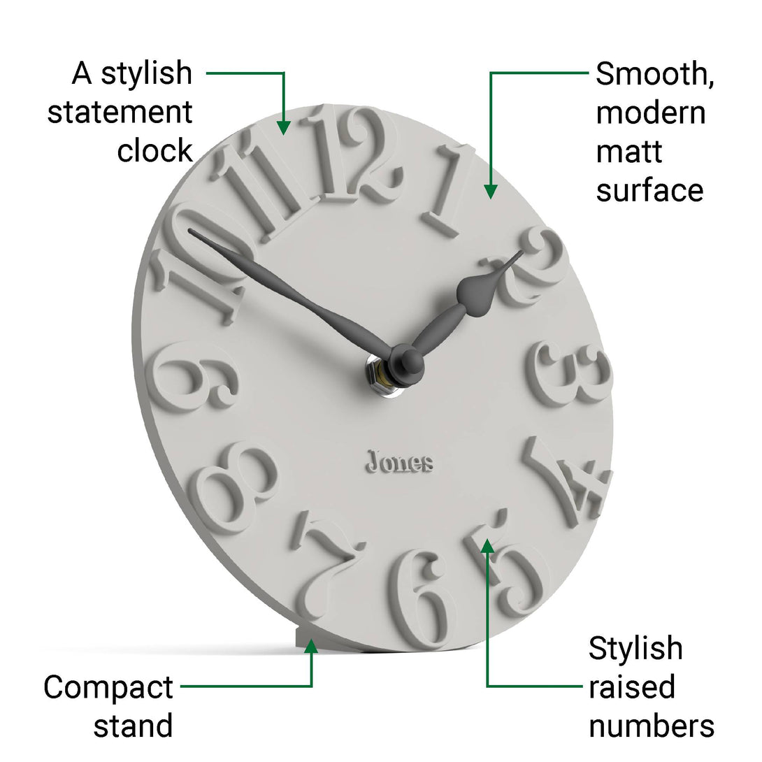Jones Hampstead mantel clock in grey – Jones Clocks