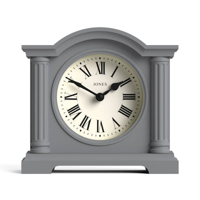 Jones Kensington mantel clock in grey