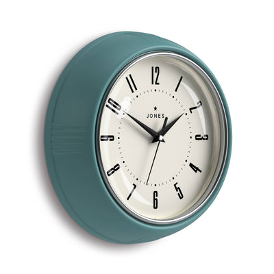 Jones Ketchup wall clock in teal blue 24cm