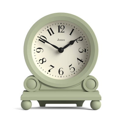 Jones Maida Vale mantel clock in sage green
