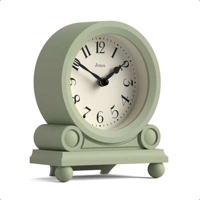 Jones Maida Vale mantel clock in sage green